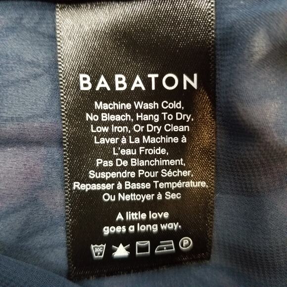 Babaton Aritzia Patricio Floral Shift Dress Short Sleeve Pink Navy Blue Size 8 - Picture 7 of 9